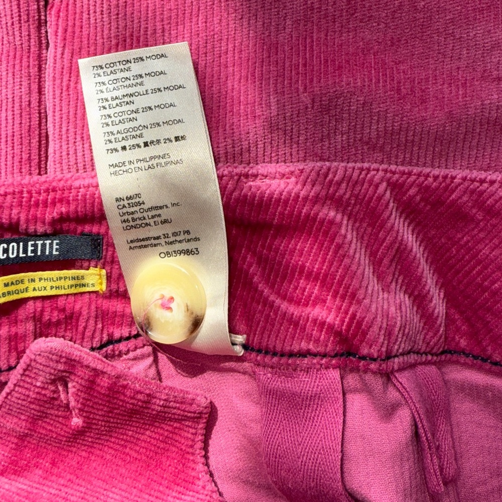 Anthropologie | Maeve The Colette Corduroy Crop Wide-Leg Pants | 27 | Fuchsia - Picture 7 of 8